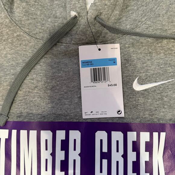 Nike Timber Creek Football Gray Purple‎ Hoodie Women's Size M Training - Picture 2 of 2